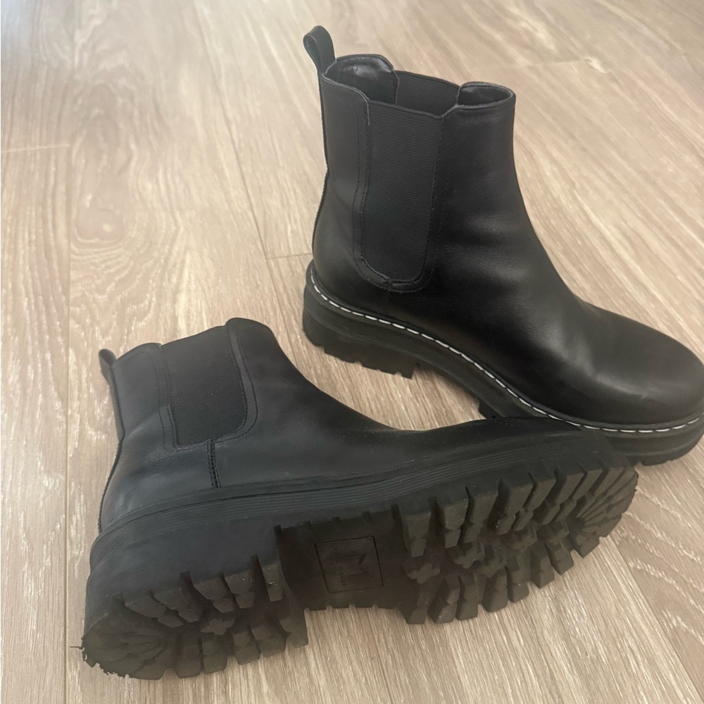 Marc Fisher Black Platform Chelsea Boots